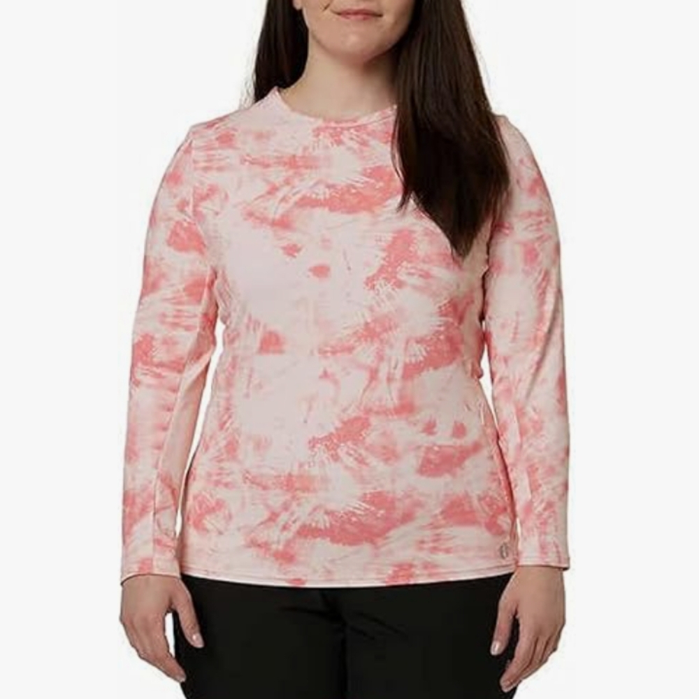 Hang Ten Women's Rashguards - Starfish in Pink, Large